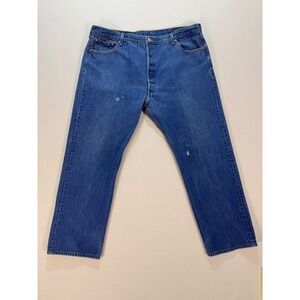 Vintage Levi's 501 XX Button Fly Blue Jeans 46x32 Red Tab Straight Leg